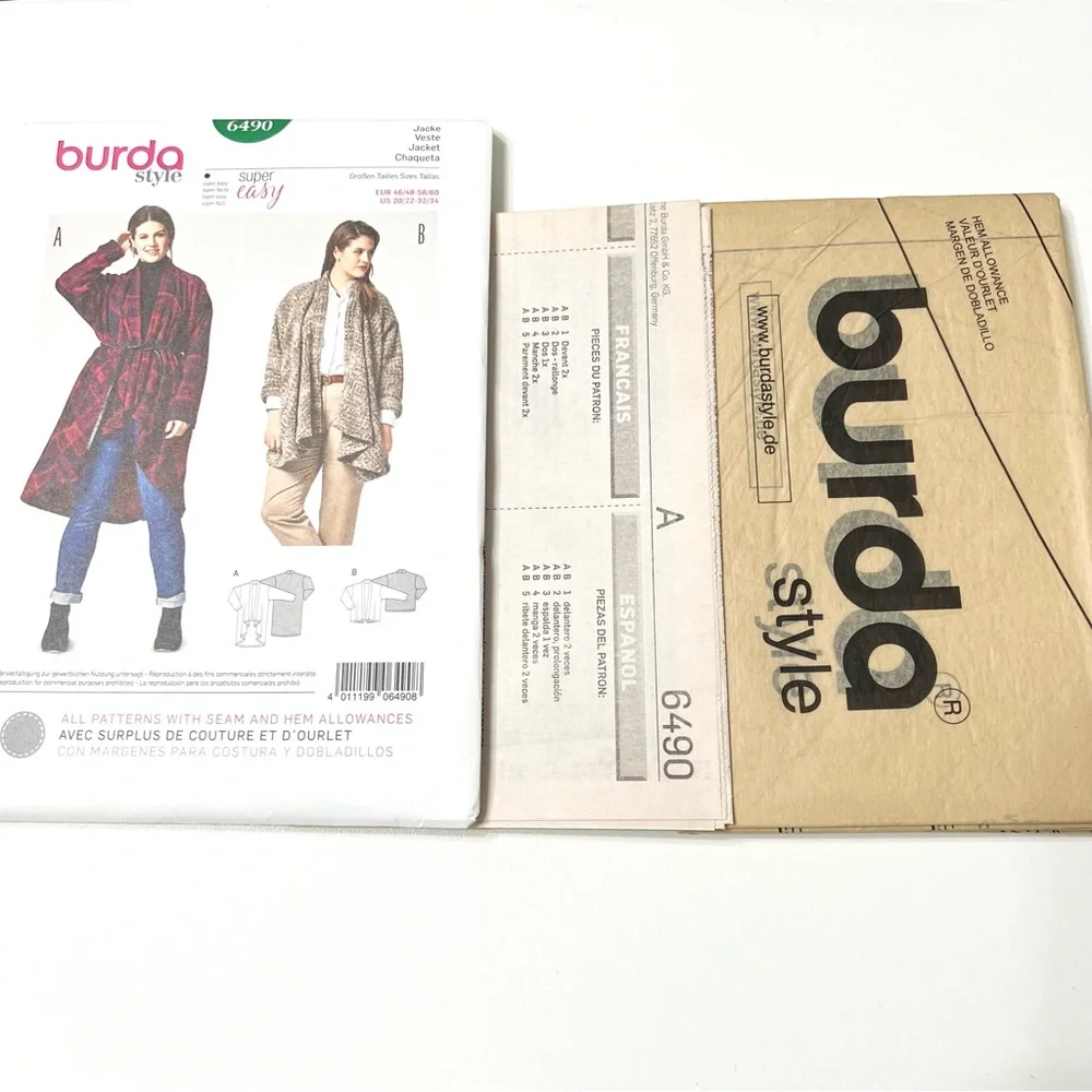 Burda 6490 Easy Women’s Jacket Sewing Pattern